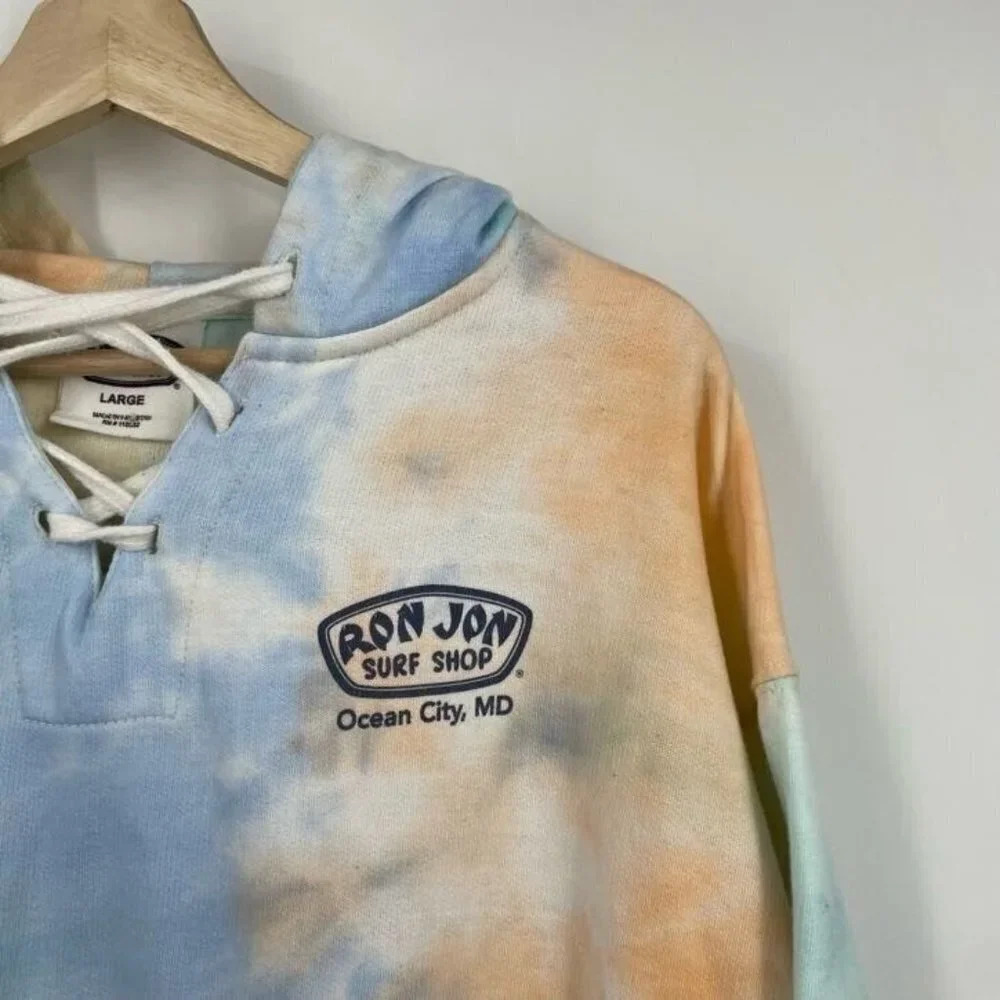 Ron Jon Surf Shop Womens Tie Dye Drawstring Long Sleeve Hoodie Size Large - Picture 5 of 9